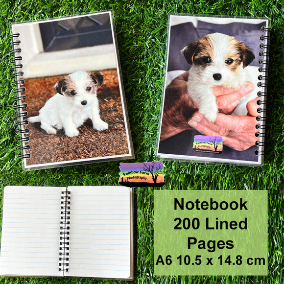 Tilly the mini puppy Notebook A6 size 200 lined pages