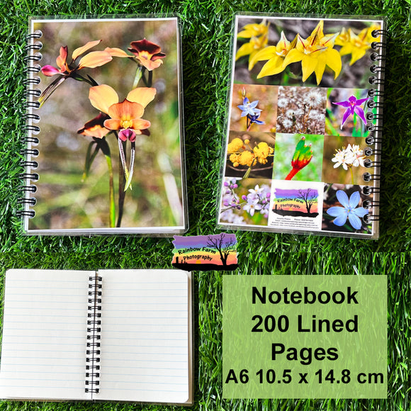 Wildflowers Notebook A6 size 200 lined pages