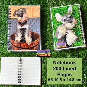 Spartan the Miniature Schnauzer  Notebook A6 size 200 lined pages