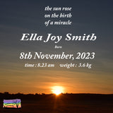 Personalised Special  Occasion Sunrise